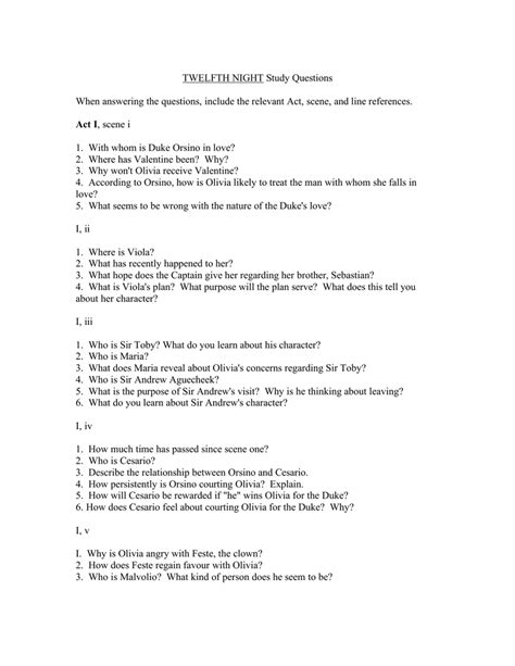 <strong>Answer</strong> these <strong>questions</strong> in 80-100 words each. . Twelfth night questions and answers class 8